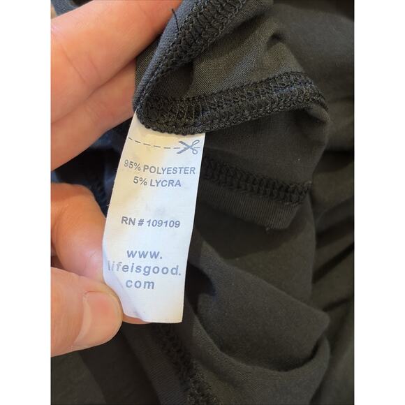 Good Move Life is Good Gray Vneck Performance Bike Cycling Graphic Tee Shirt L - Picture 5 of 6